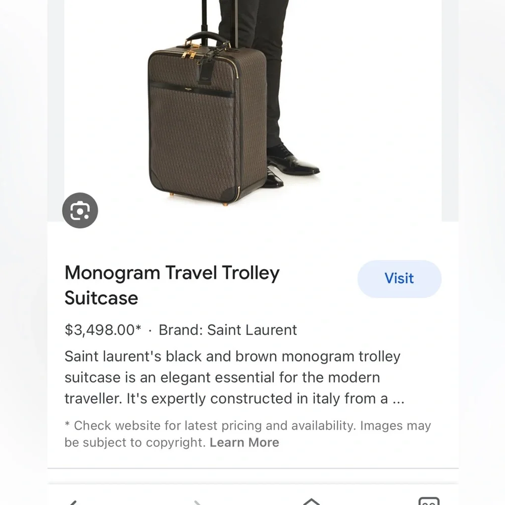 YSL Saint Laurent paris travel luggage trolley 360 wheels travel in style Italy